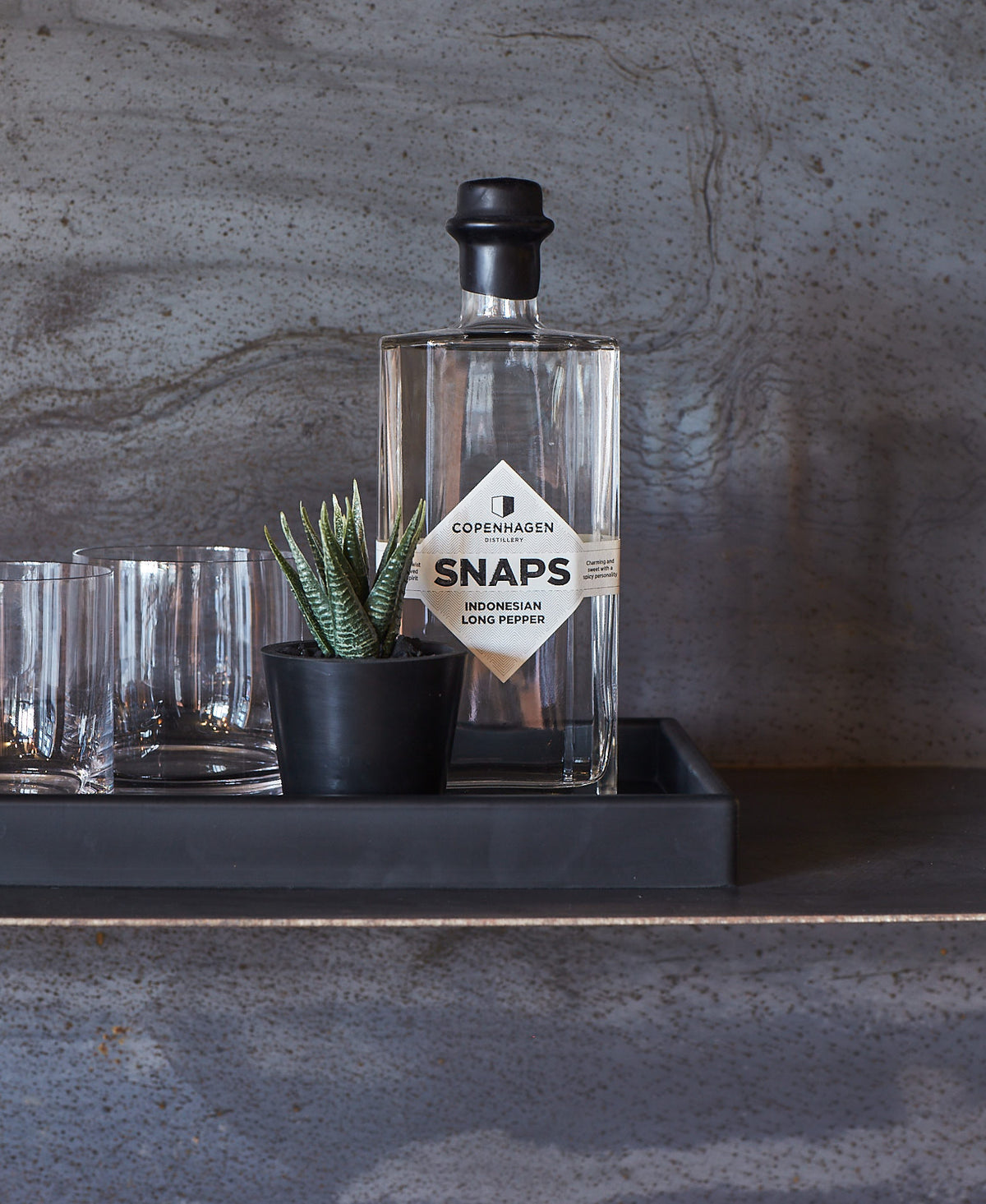 Tray Rectangular XL with glasses for serving