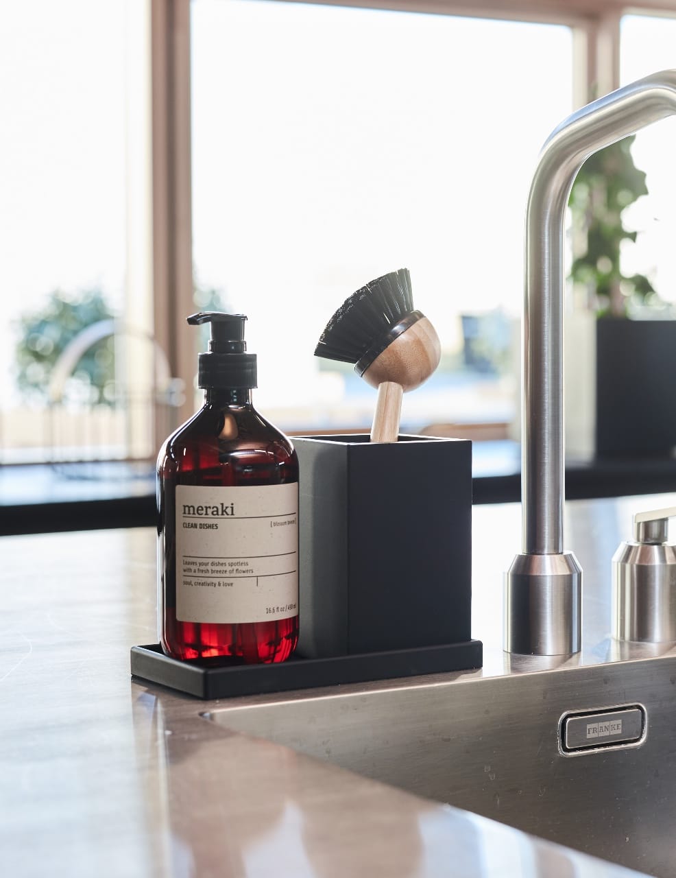 A place for soap and brush
